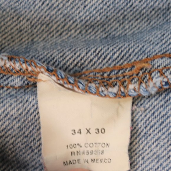 Vintage 90s High Rise Distressed Mom Jeans Sz 34 - Picture 8 of 9